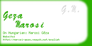 geza marosi business card
