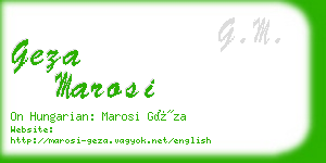 geza marosi business card